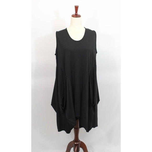 DRESS TO KILL Jane Mohr OS S M L Black Sleeveless Gathered Dress Tunic - Picture 6 of 6
